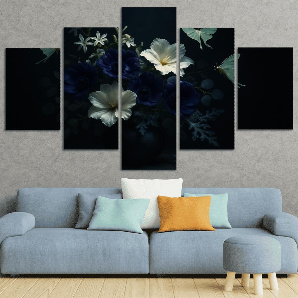 Nocturne Botanicals Moonlit Moths And Night Blooms abstract paintings frame
