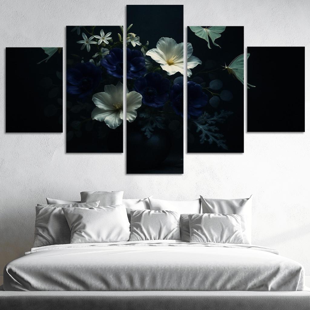 Nocturne Botanicals Moonlit Moths And Night Blooms abstract paintings frame