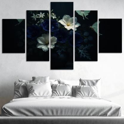 Nocturne Botanicals Moonlit Moths And Night Blooms abstract paintings frame