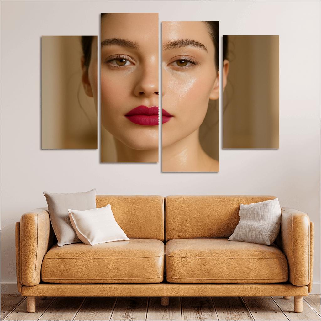 Glass Skin Velvet Lips Contrast Look framed paintings