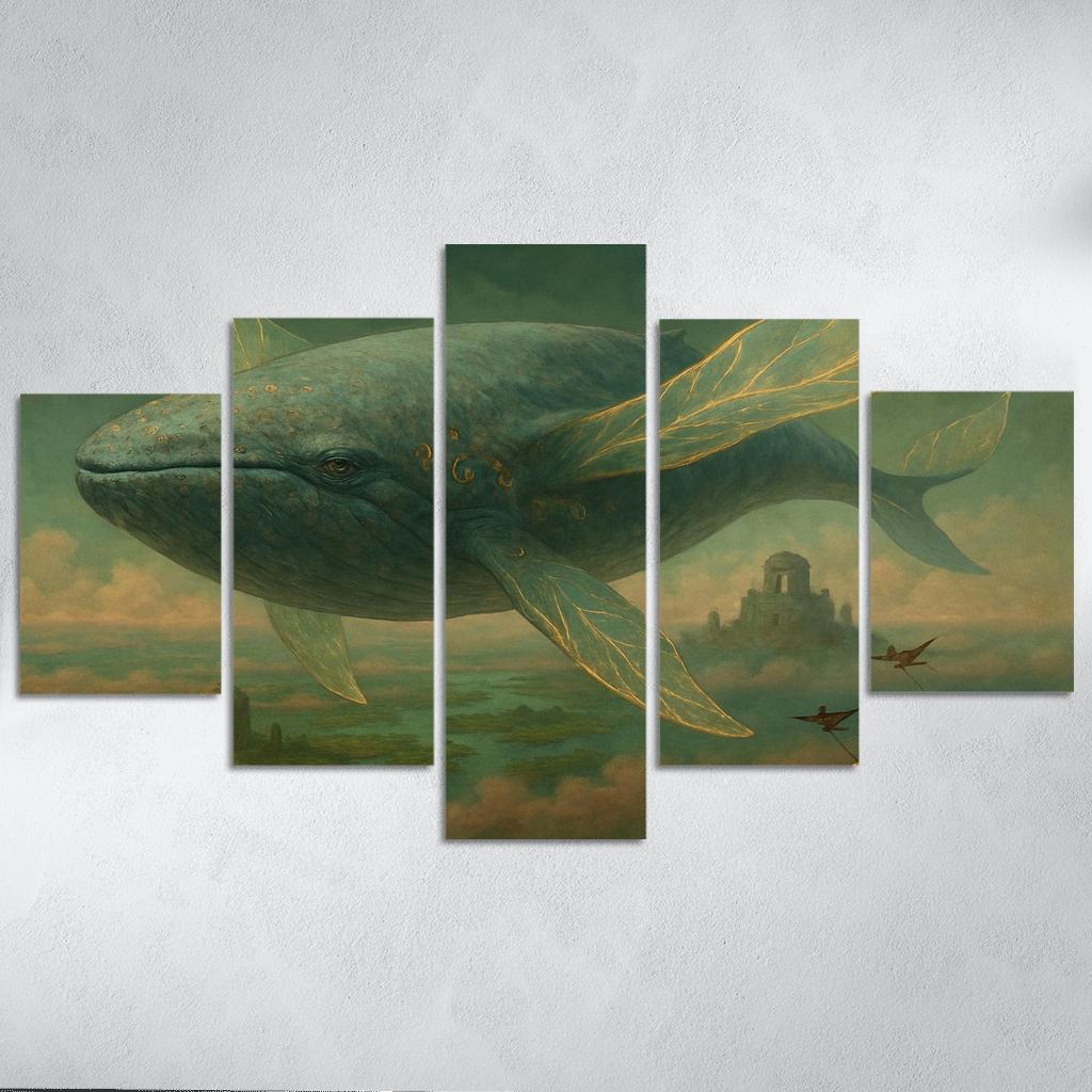 The Verdigris Dreamwhale abstract paintings frame