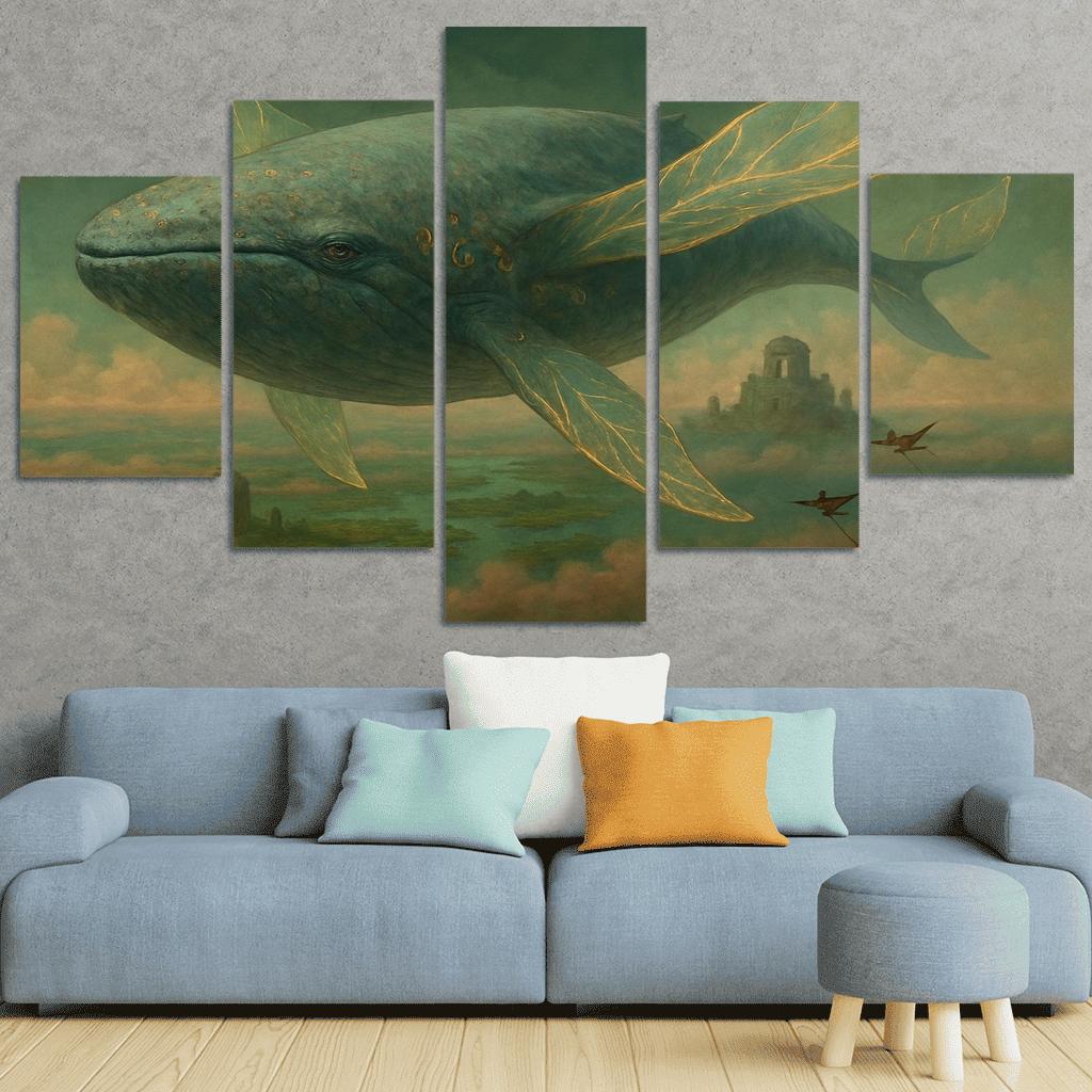 The Verdigris Dreamwhale abstract paintings frame
