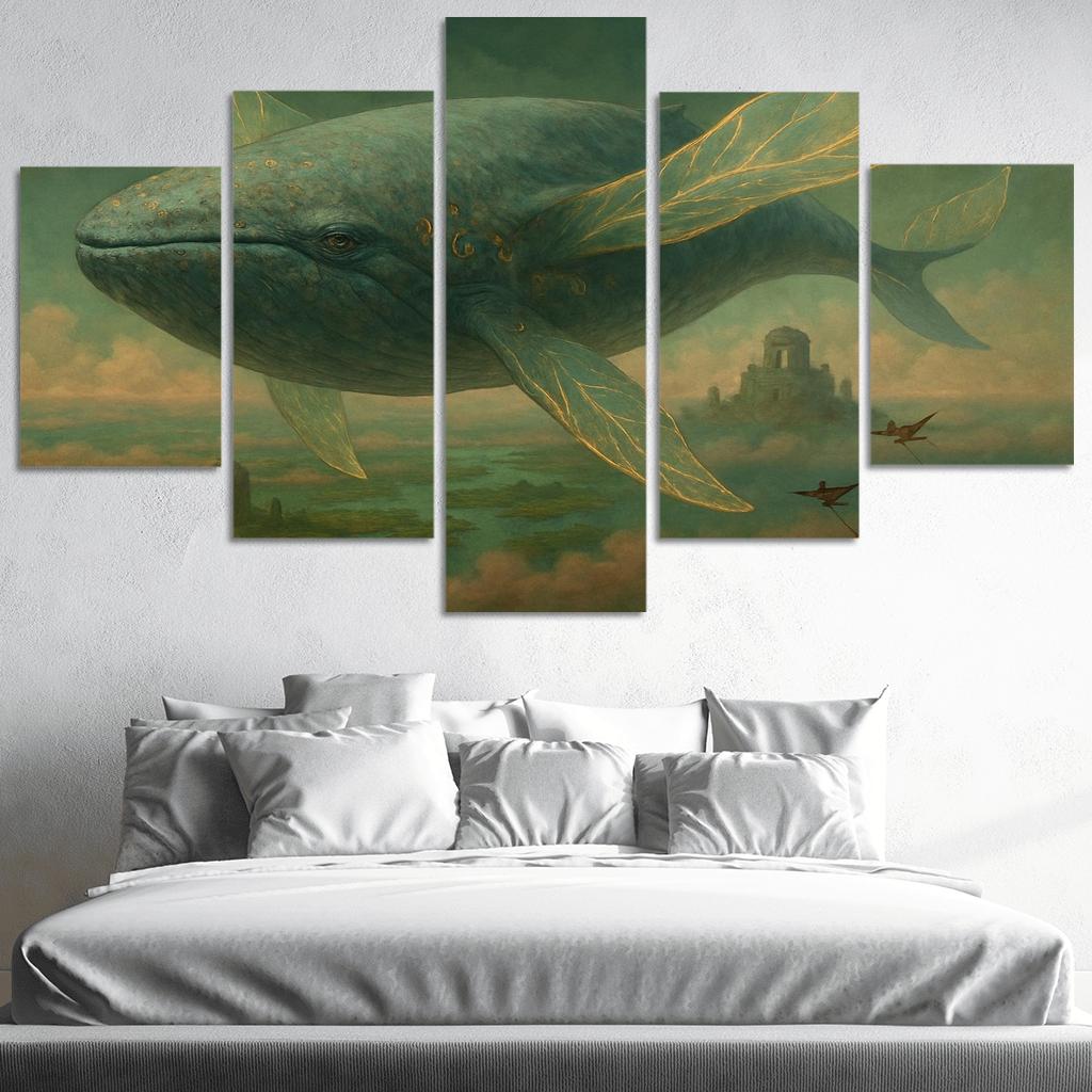 The Verdigris Dreamwhale abstract paintings frame