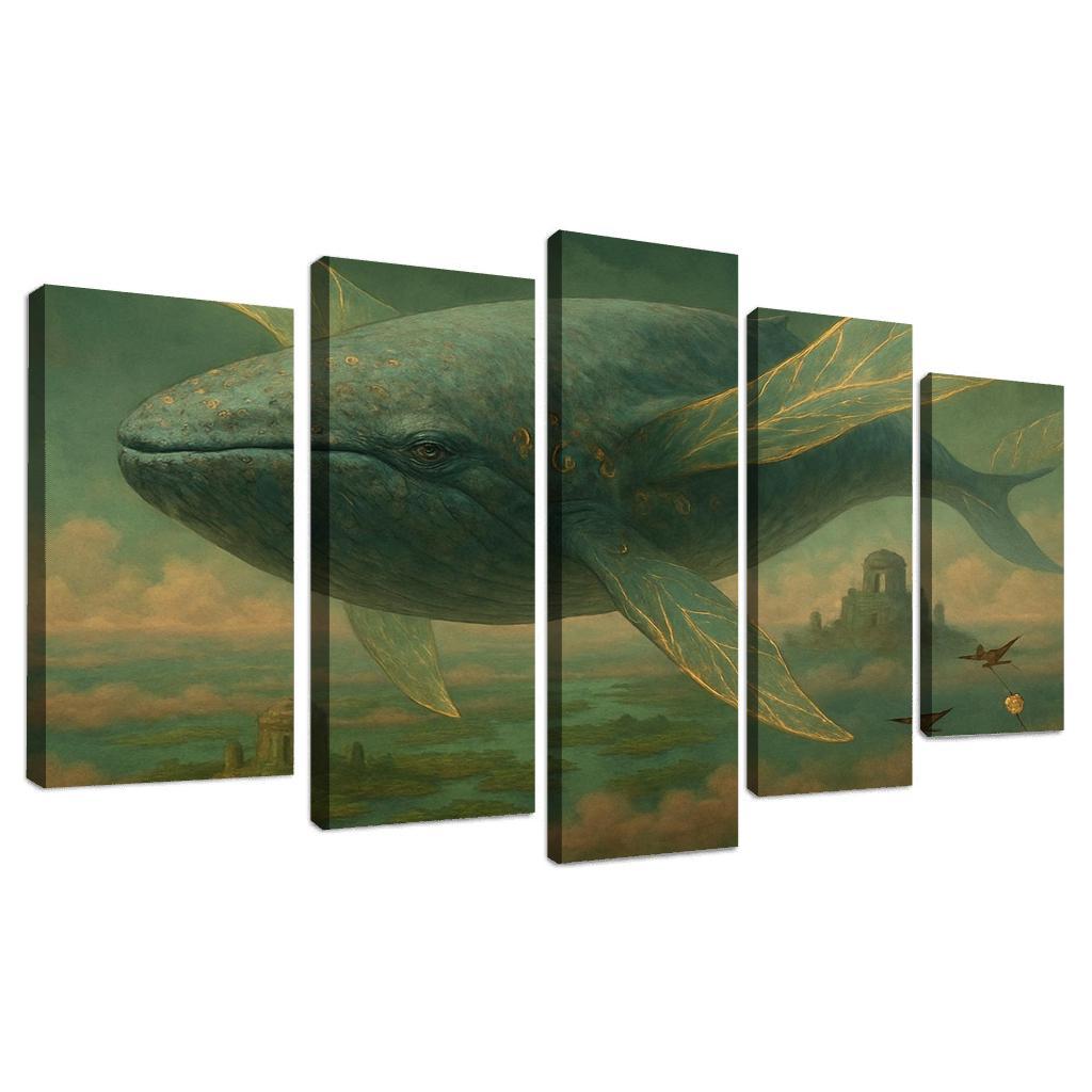 The Verdigris Dreamwhale abstract paintings frame