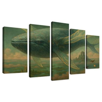 The Verdigris Dreamwhale abstract paintings frame