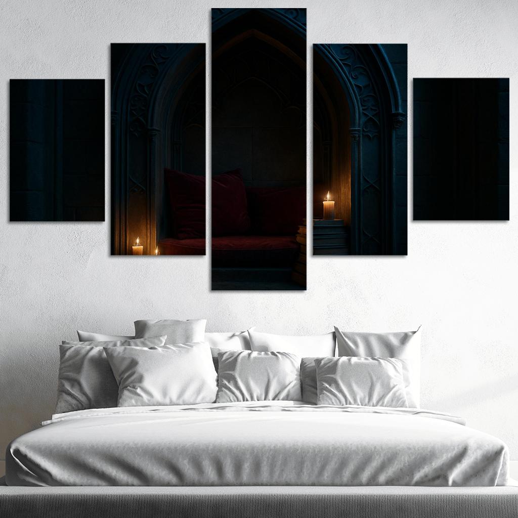 Coffin Shaped Reading Nook With Iron Filigree modern paintings frame