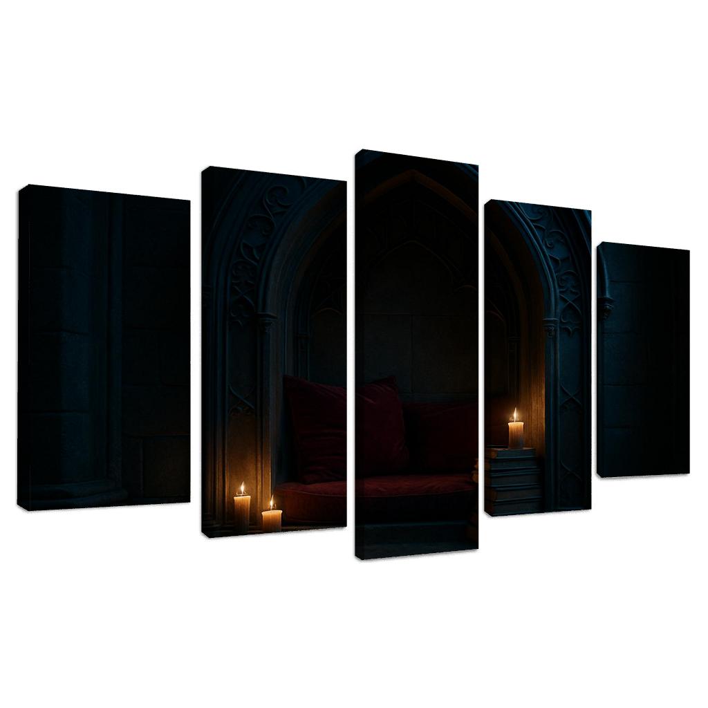 Coffin Shaped Reading Nook With Iron Filigree modern paintings frame