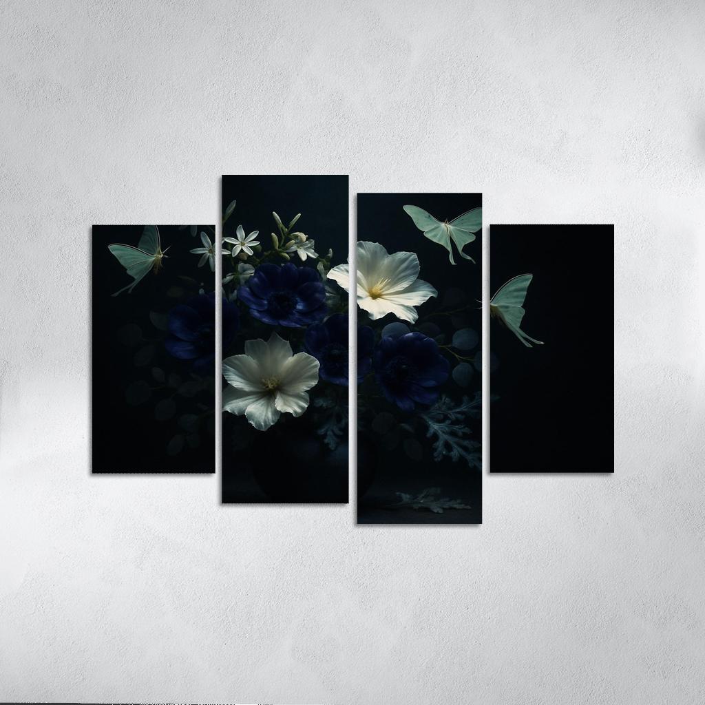 Nocturne Botanicals Moonlit Moths And Night Blooms abstract paintings frame