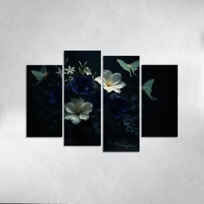 Nocturne Botanicals Moonlit Moths And Night Blooms abstract paintings frame