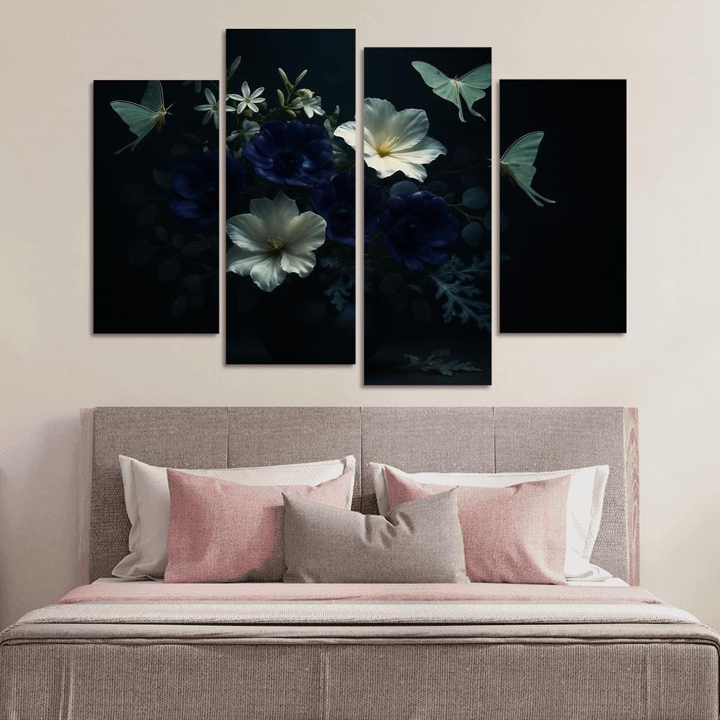Nocturne Botanicals Moonlit Moths And Night Blooms abstract paintings frame