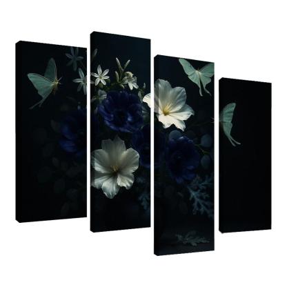 Nocturne Botanicals Moonlit Moths And Night Blooms abstract paintings frame