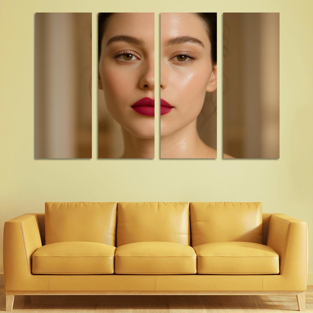 Glass Skin Velvet Lips Contrast Look framed paintings