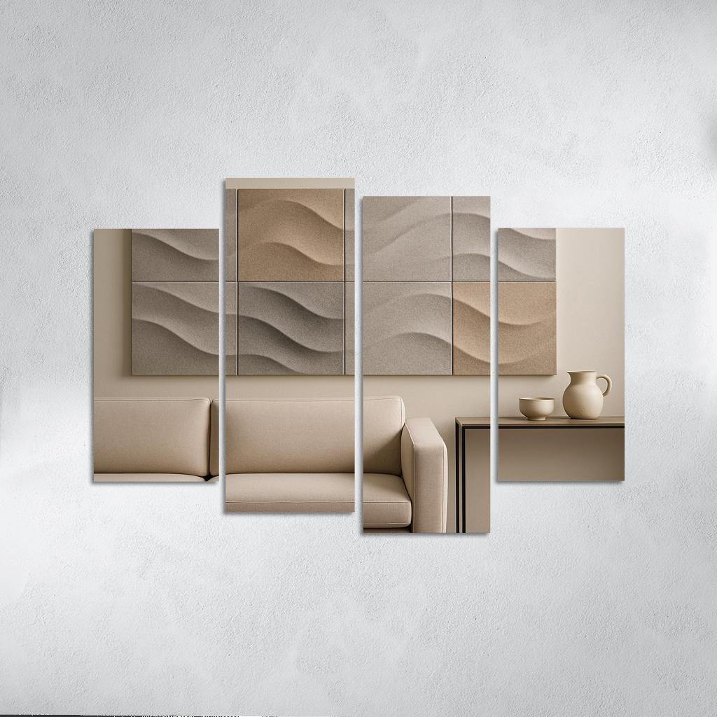 Sculptural Acoustic Felt Wall Panels In Soft Relief framed paintings
