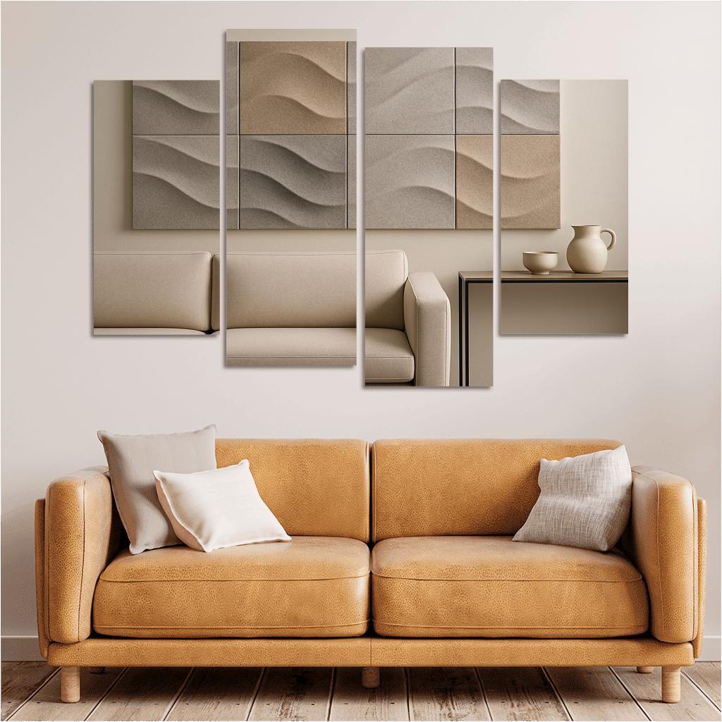 Sculptural Acoustic Felt Wall Panels In Soft Relief framed paintings
