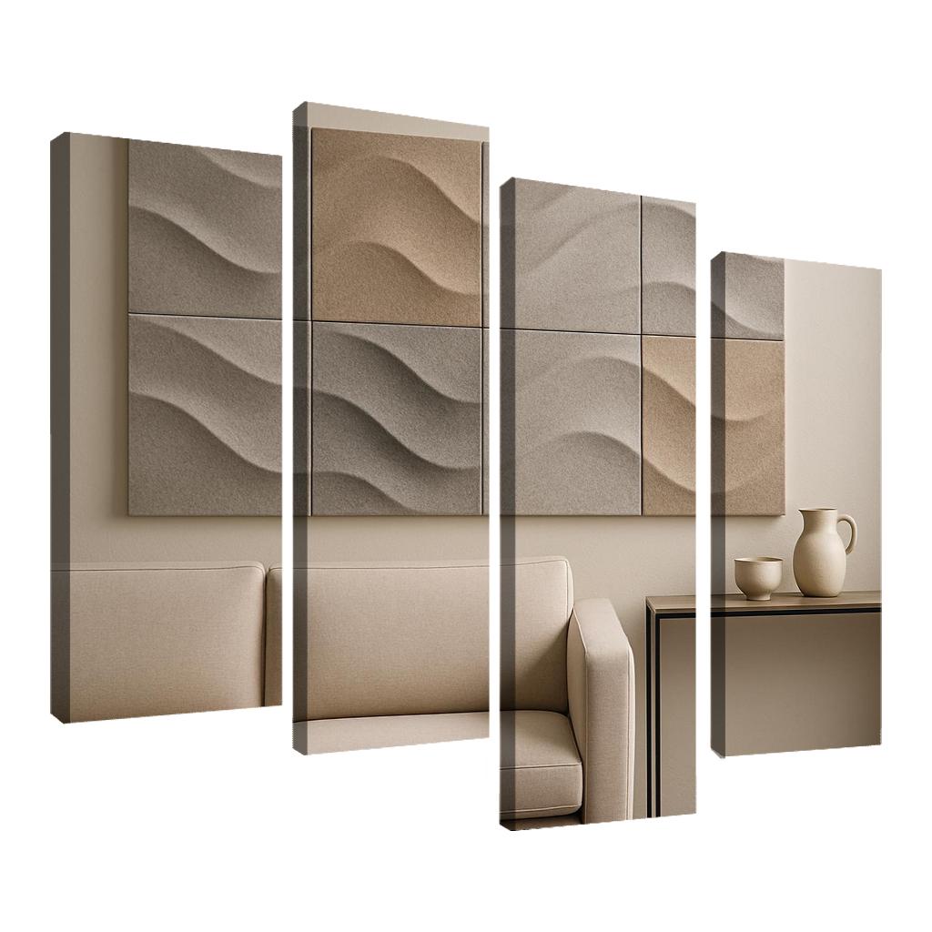 Sculptural Acoustic Felt Wall Panels In Soft Relief framed paintings