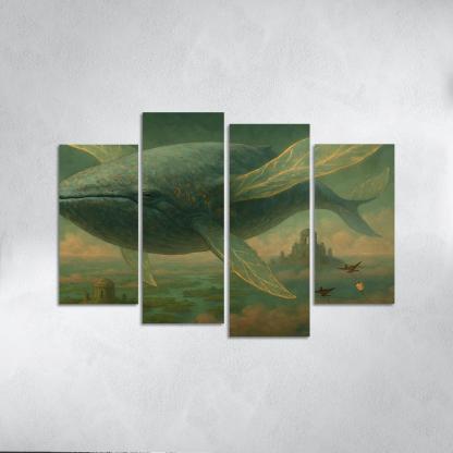 The Verdigris Dreamwhale abstract paintings frame