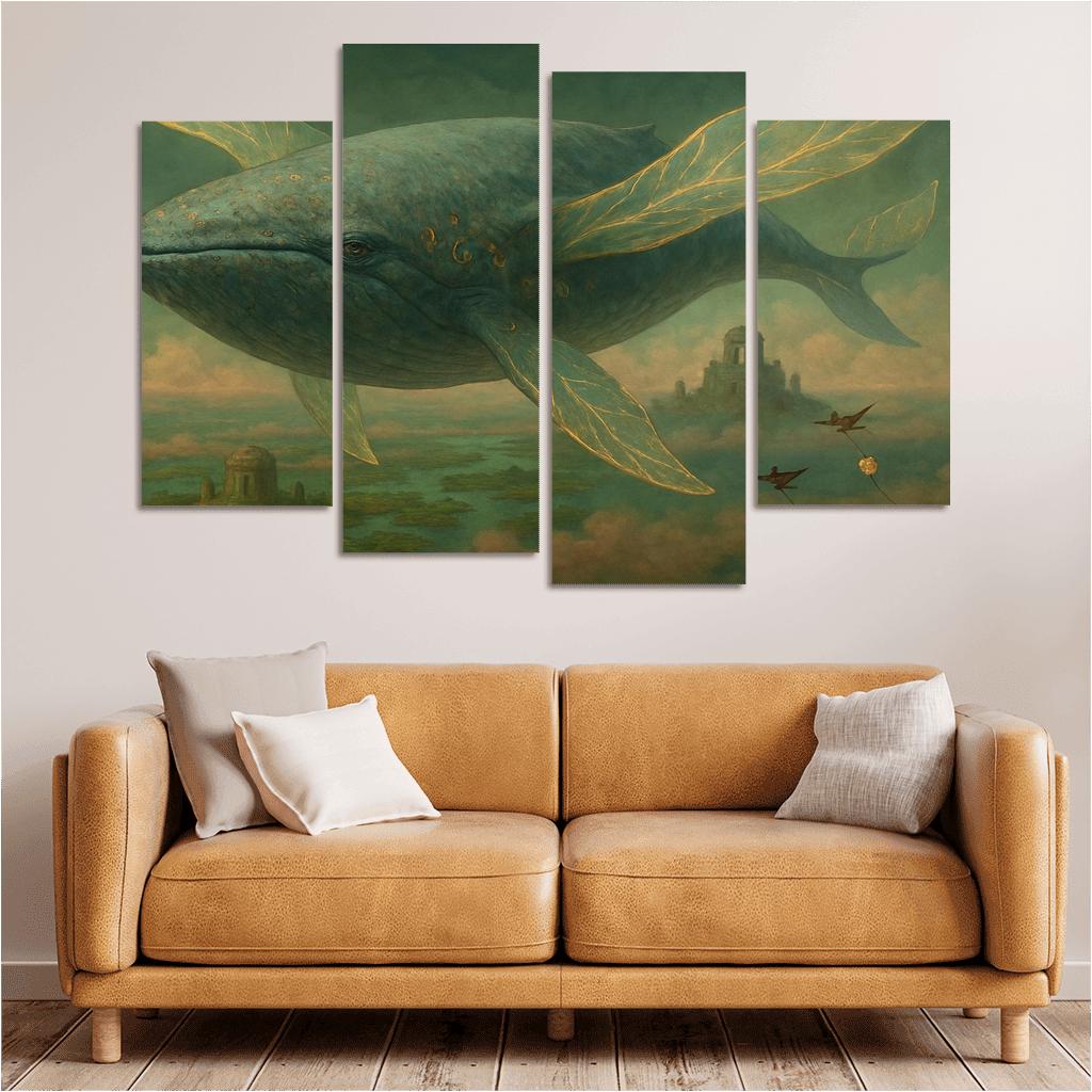 The Verdigris Dreamwhale abstract paintings frame