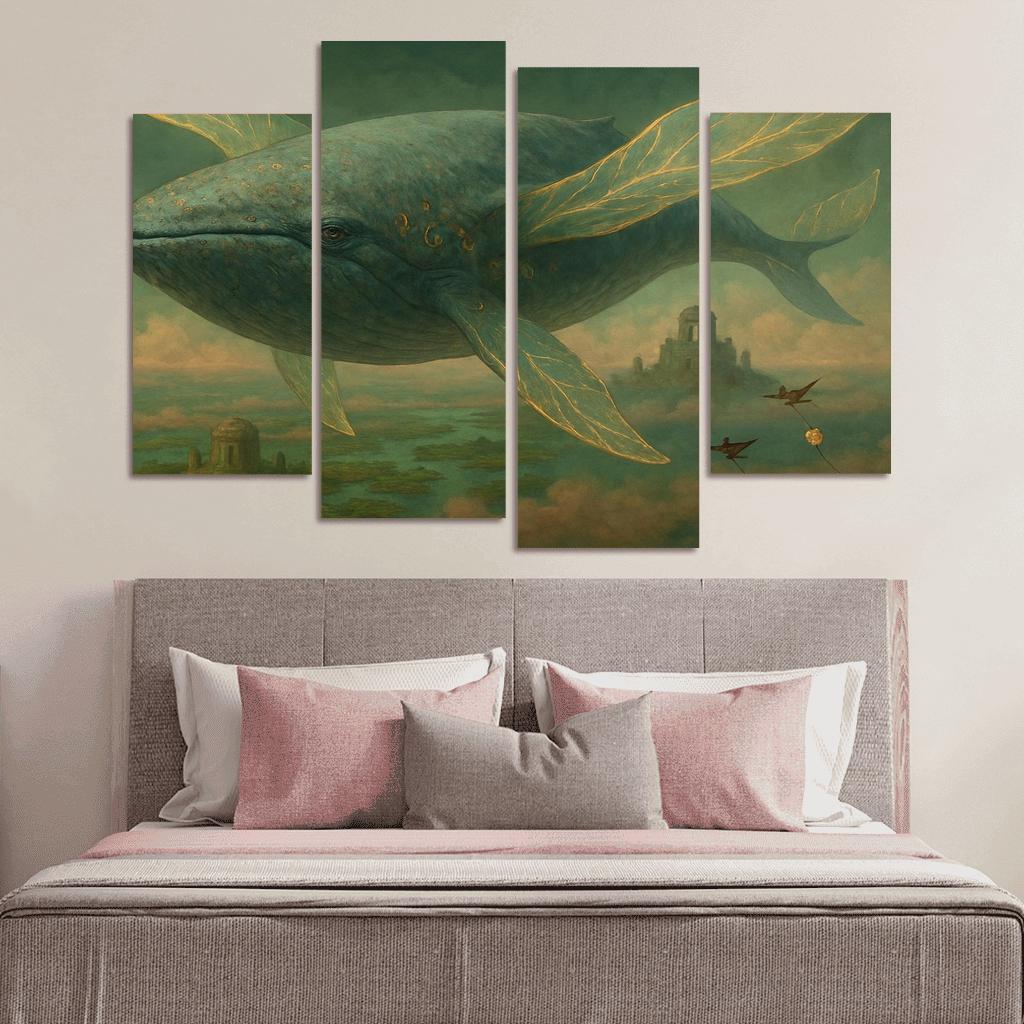 The Verdigris Dreamwhale abstract paintings frame