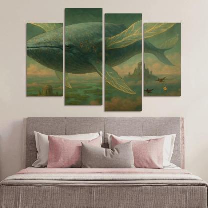 The Verdigris Dreamwhale abstract paintings frame