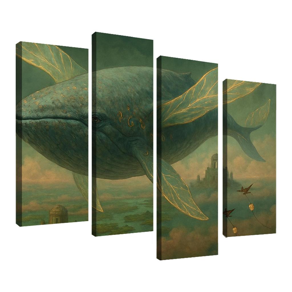 The Verdigris Dreamwhale abstract paintings frame
