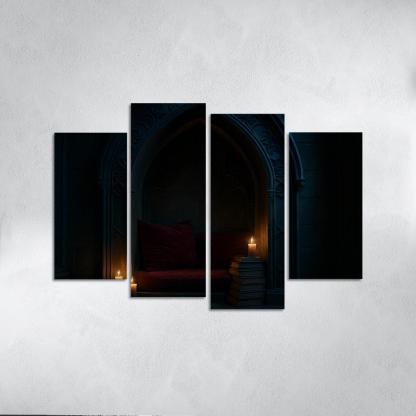 Coffin Shaped Reading Nook With Iron Filigree modern paintings frame