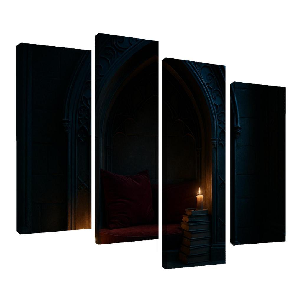 Coffin Shaped Reading Nook With Iron Filigree modern paintings frame
