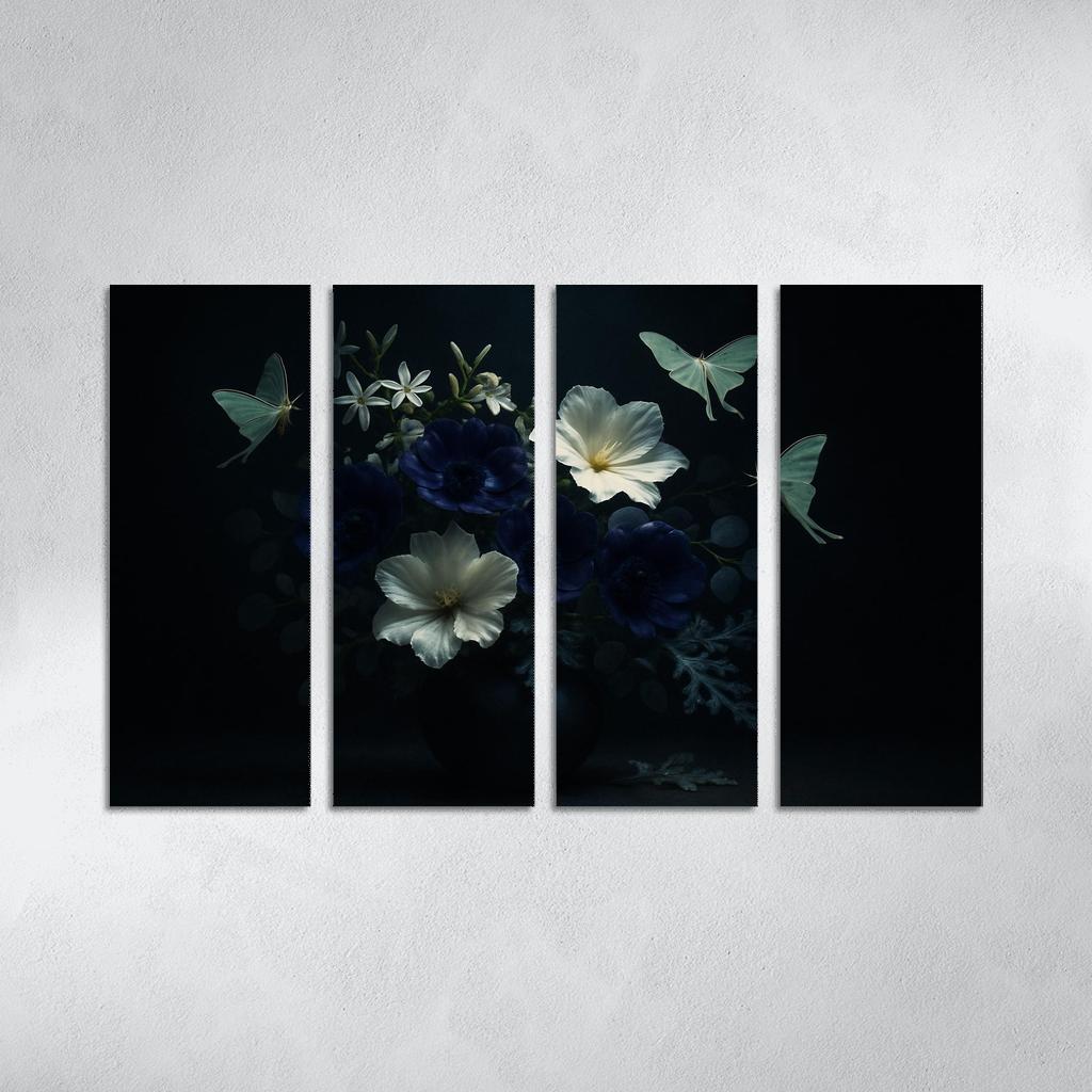 Nocturne Botanicals Moonlit Moths And Night Blooms abstract paintings frame