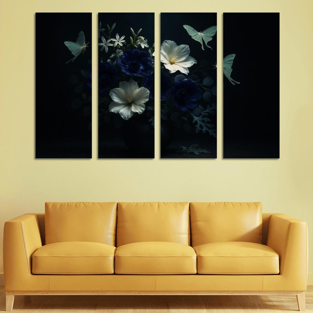 Nocturne Botanicals Moonlit Moths And Night Blooms abstract paintings frame