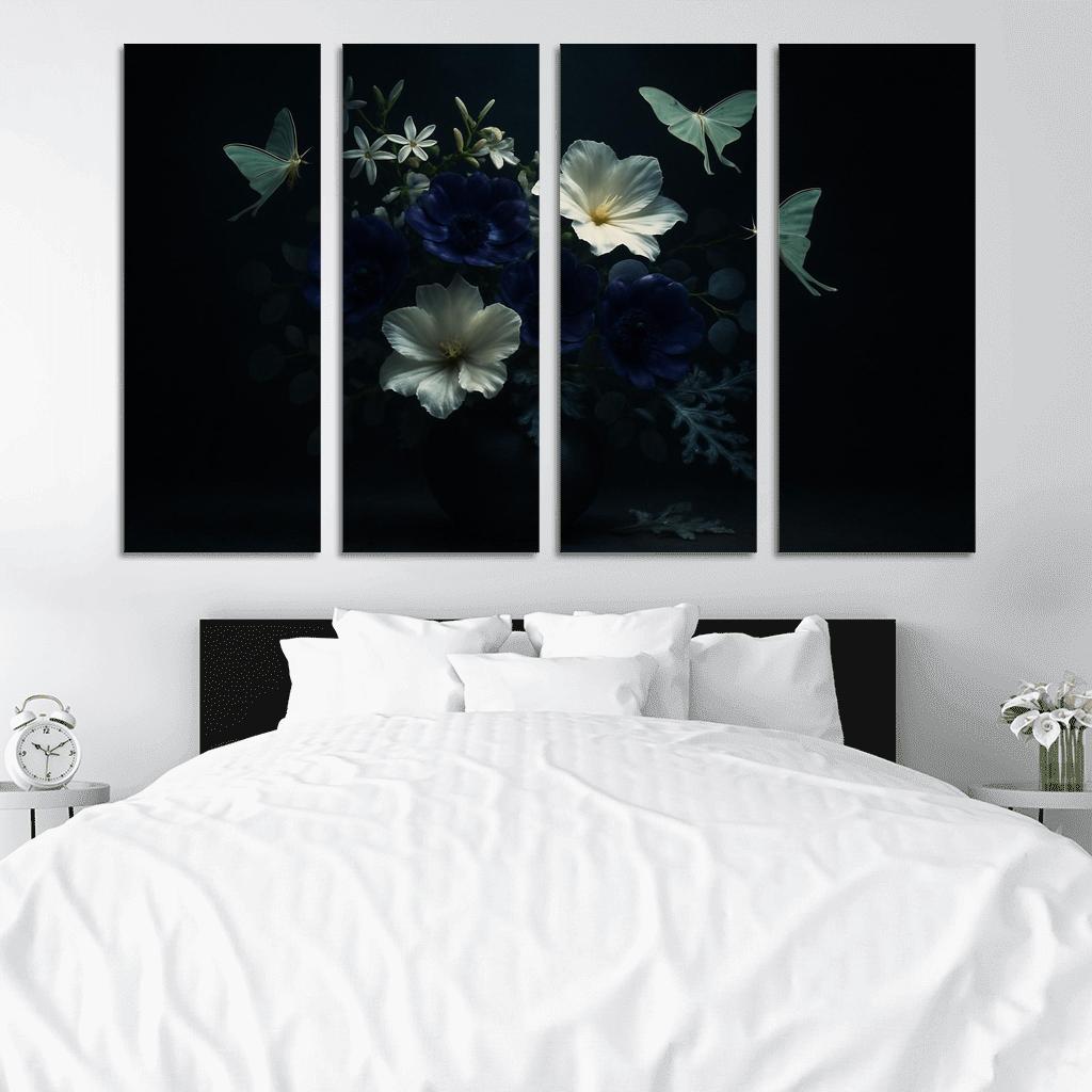 Nocturne Botanicals Moonlit Moths And Night Blooms abstract paintings frame