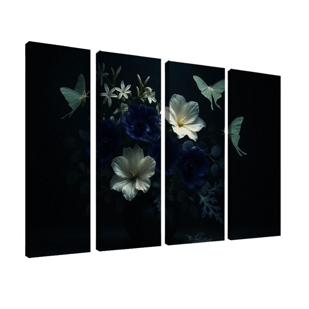 Nocturne Botanicals Moonlit Moths And Night Blooms abstract paintings frame