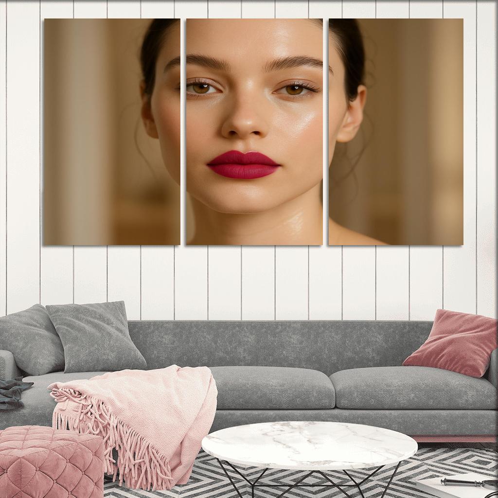 Glass Skin Velvet Lips Contrast Look framed paintings