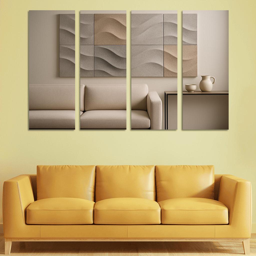 Sculptural Acoustic Felt Wall Panels In Soft Relief framed paintings