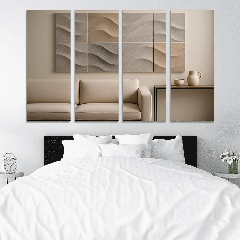 Sculptural Acoustic Felt Wall Panels In Soft Relief framed paintings