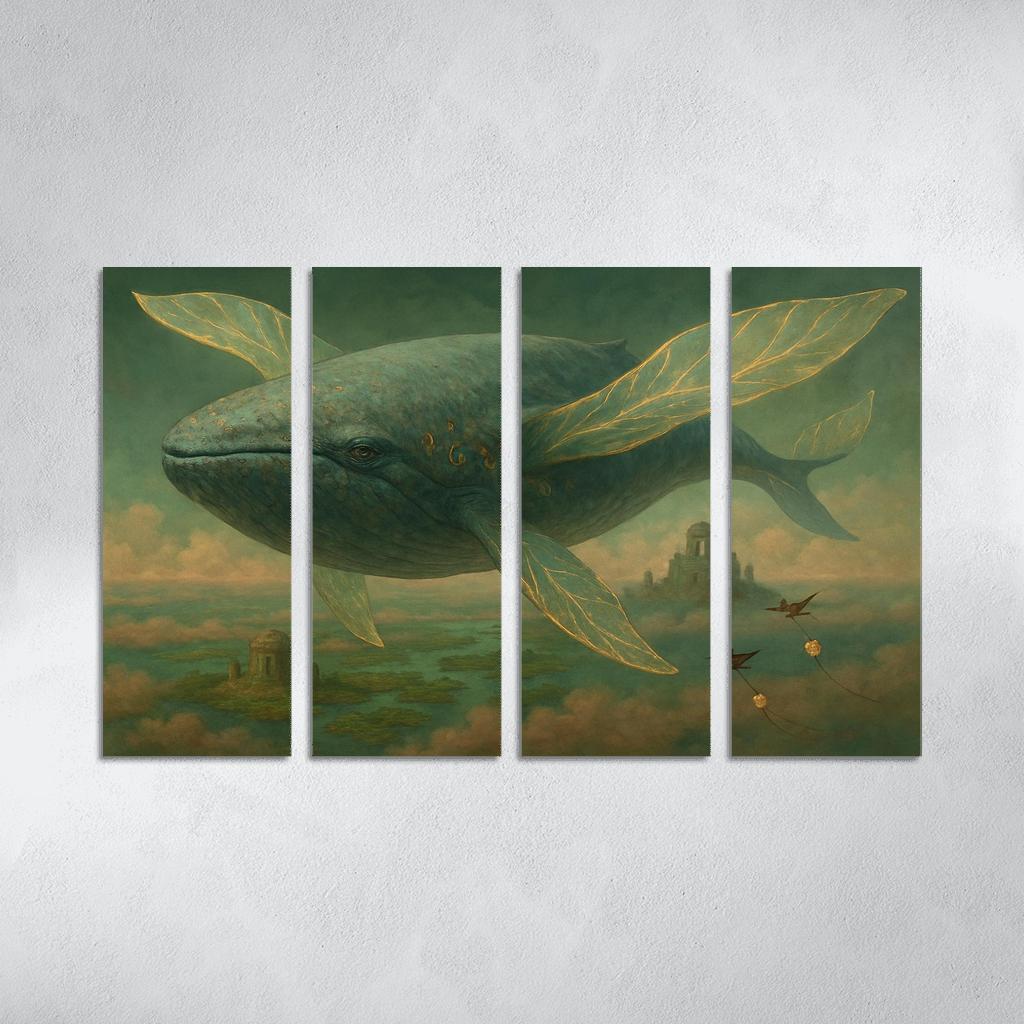 The Verdigris Dreamwhale abstract paintings frame