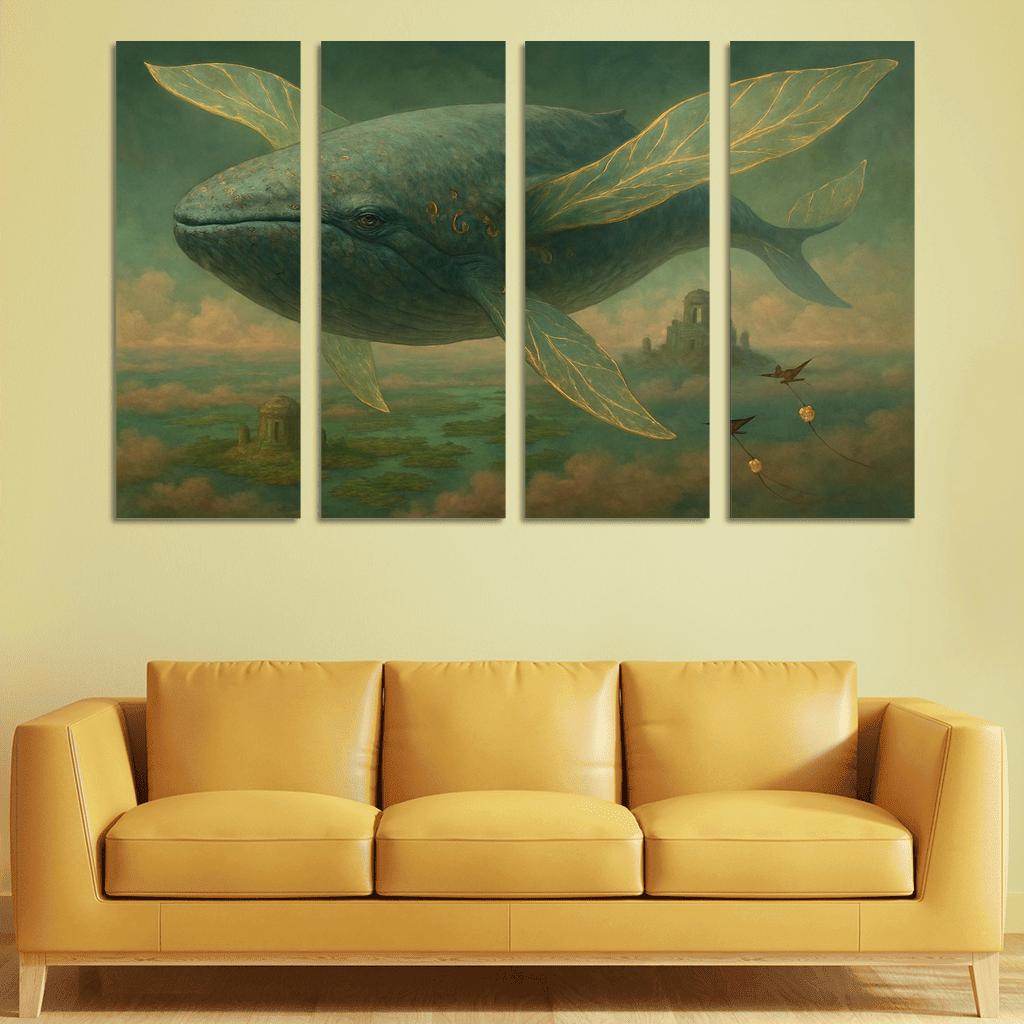 The Verdigris Dreamwhale abstract paintings frame