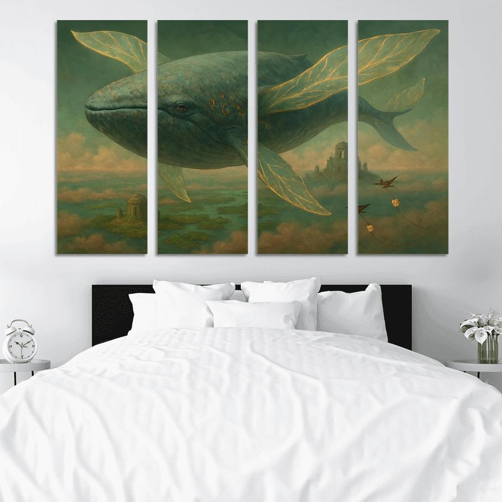 The Verdigris Dreamwhale abstract paintings frame