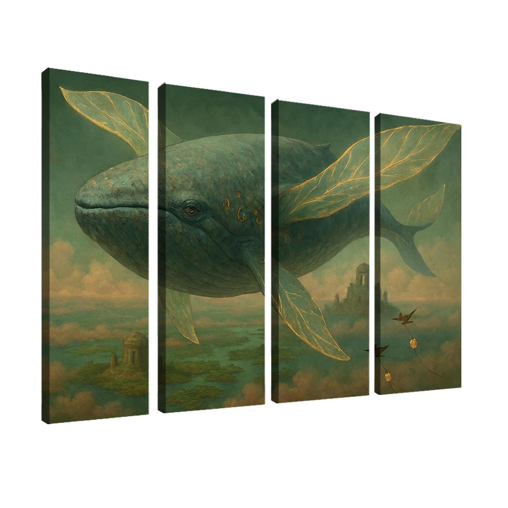 The Verdigris Dreamwhale abstract paintings frame