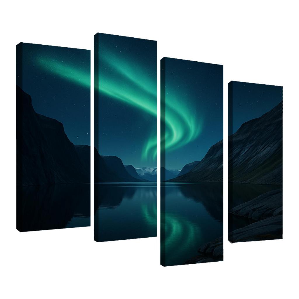 Glacial Aurora Over The Silent Fjord premium artwork frames