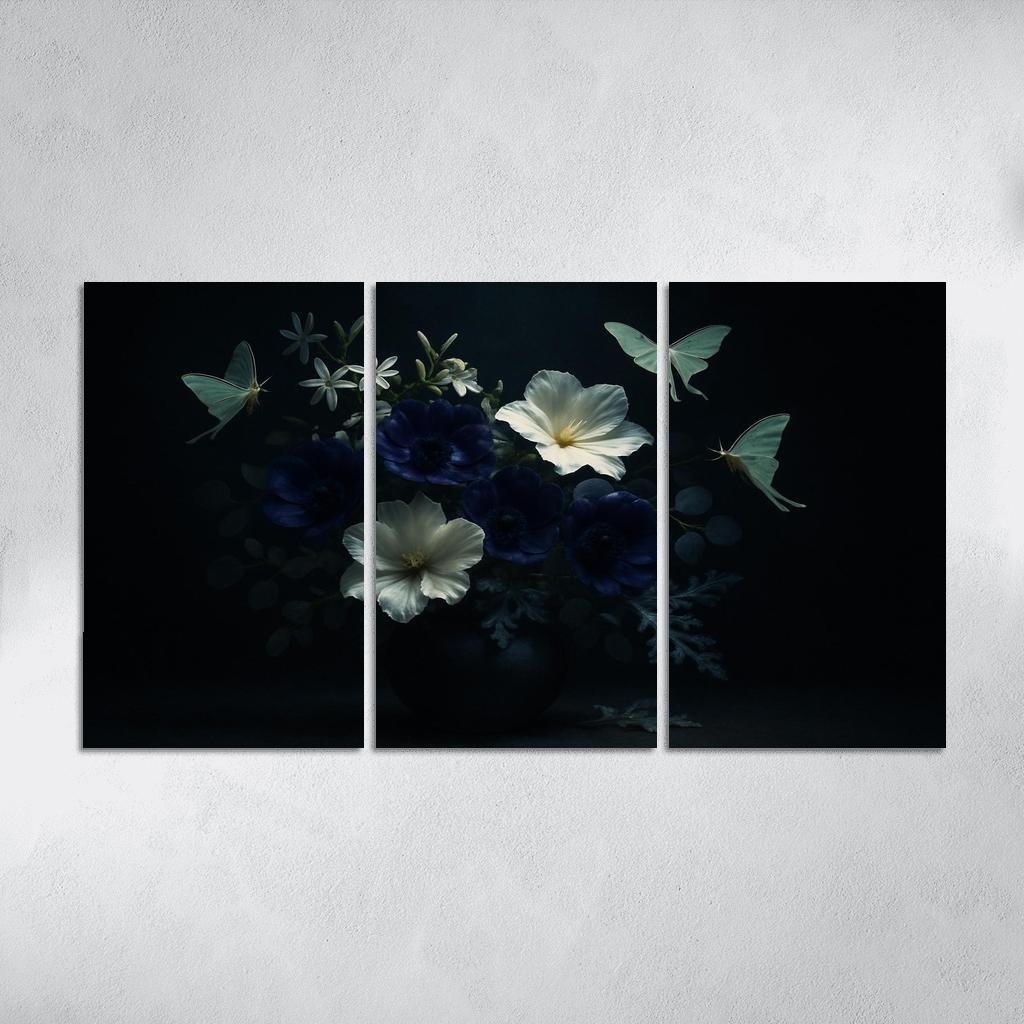 Nocturne Botanicals Moonlit Moths And Night Blooms abstract paintings frame