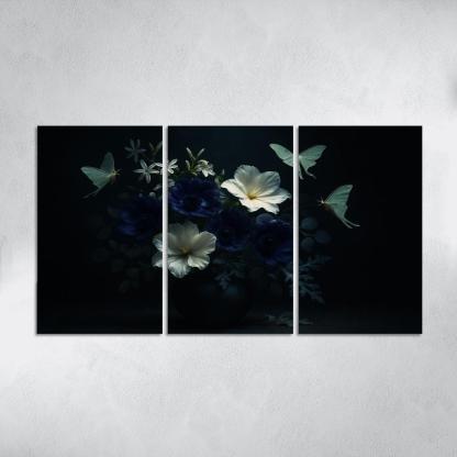 Nocturne Botanicals Moonlit Moths And Night Blooms abstract paintings frame