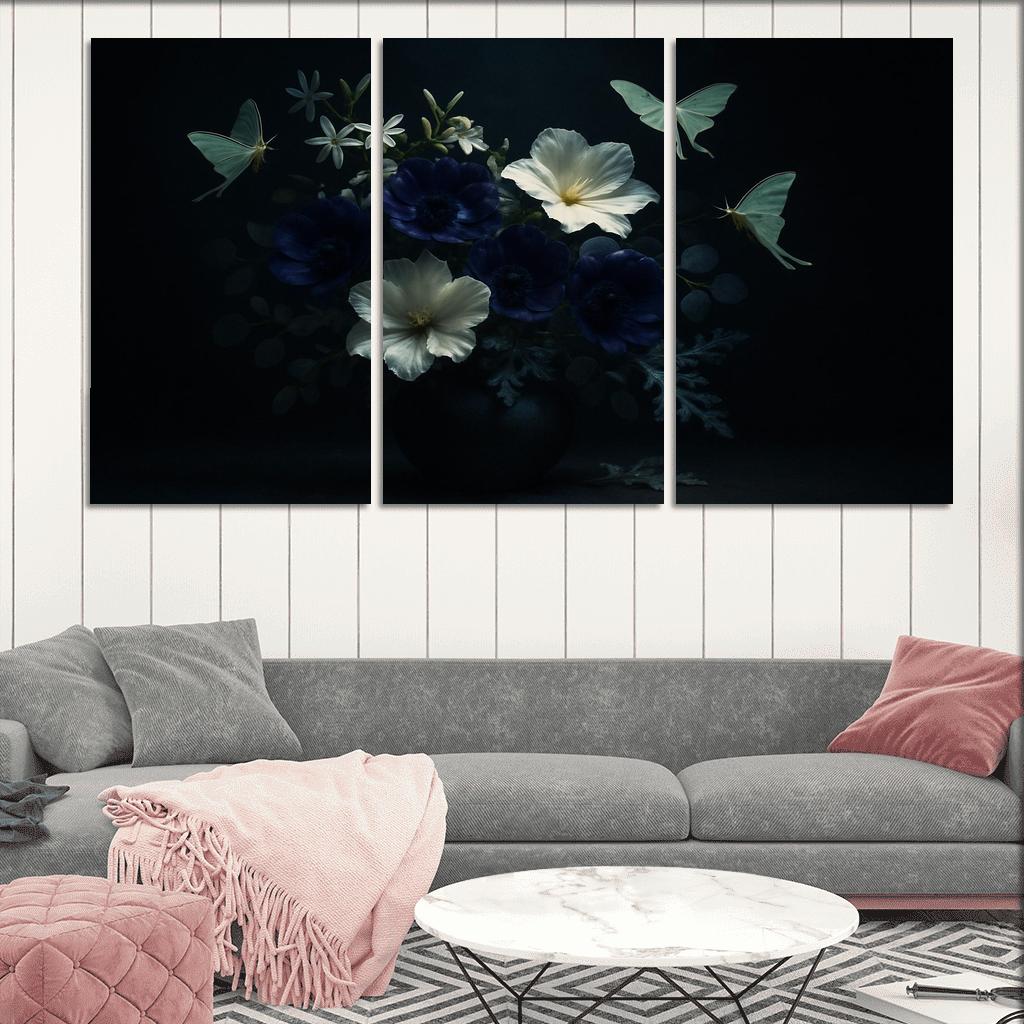 Nocturne Botanicals Moonlit Moths And Night Blooms abstract paintings frame