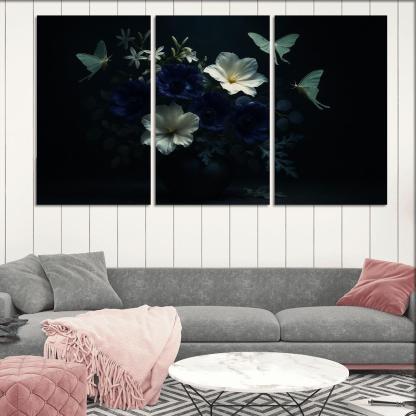 Nocturne Botanicals Moonlit Moths And Night Blooms abstract paintings frame