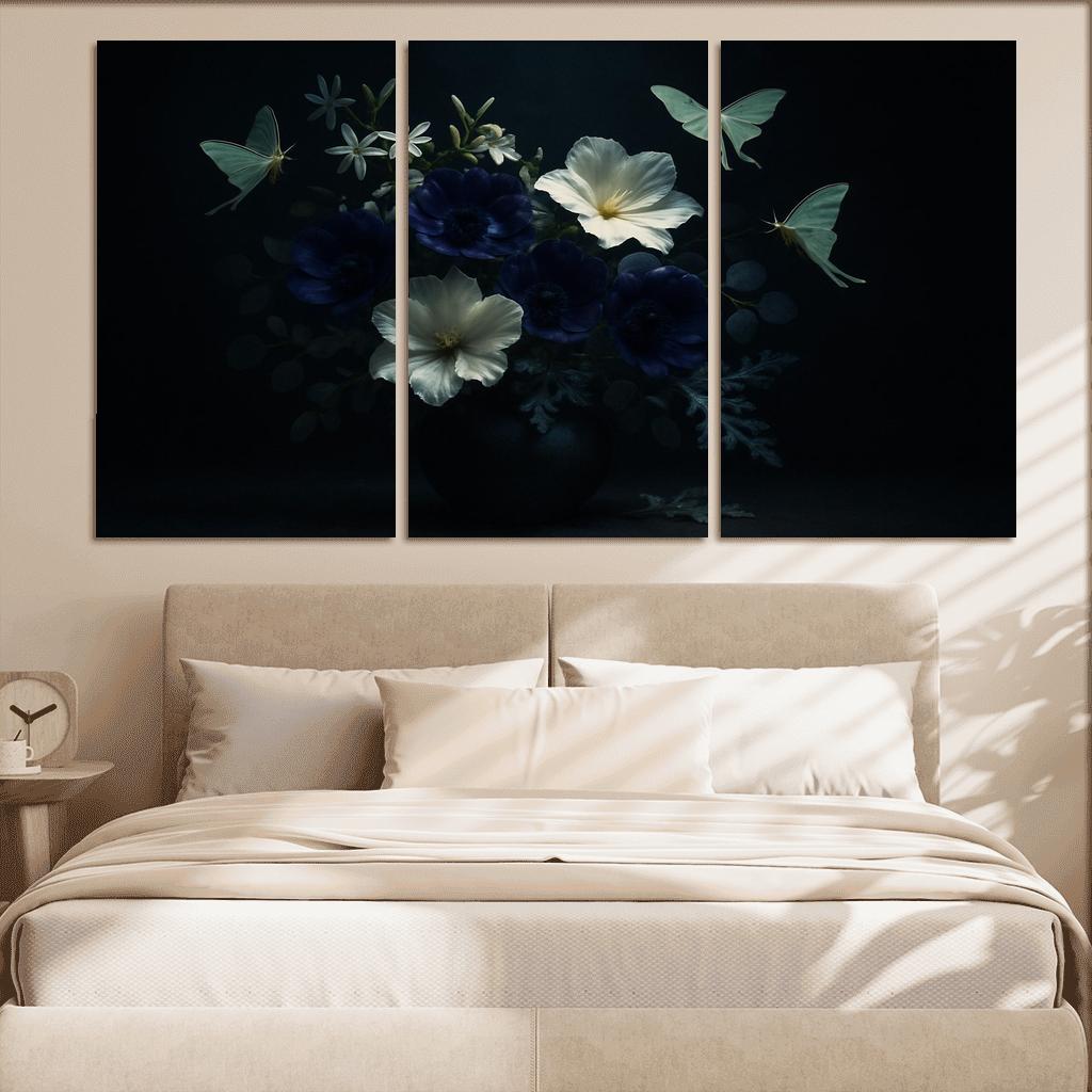 Nocturne Botanicals Moonlit Moths And Night Blooms abstract paintings frame