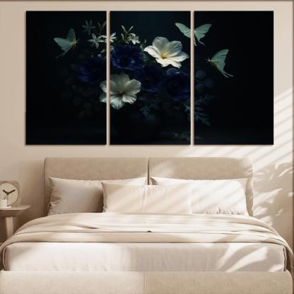 Nocturne Botanicals Moonlit Moths And Night Blooms abstract paintings frame