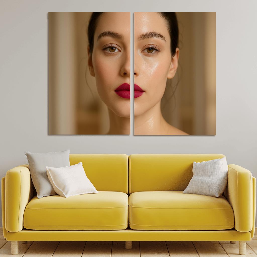 Glass Skin Velvet Lips Contrast Look framed paintings