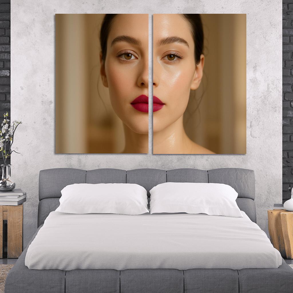 Glass Skin Velvet Lips Contrast Look framed paintings