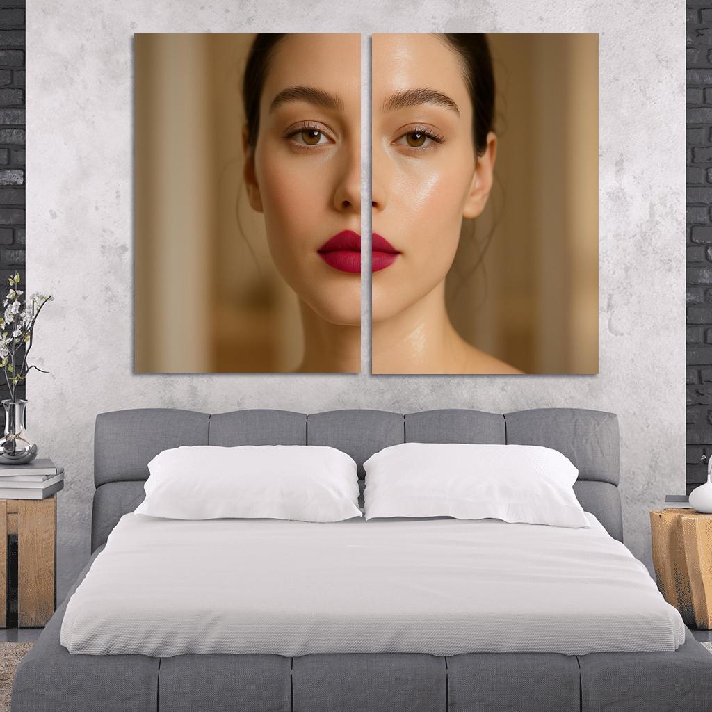 Glass Skin Velvet Lips Contrast Look framed paintings