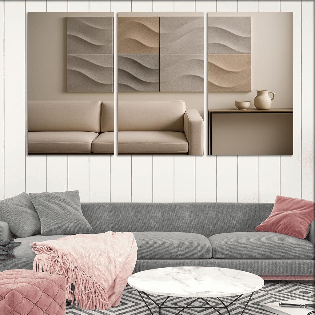 Sculptural Acoustic Felt Wall Panels In Soft Relief framed paintings