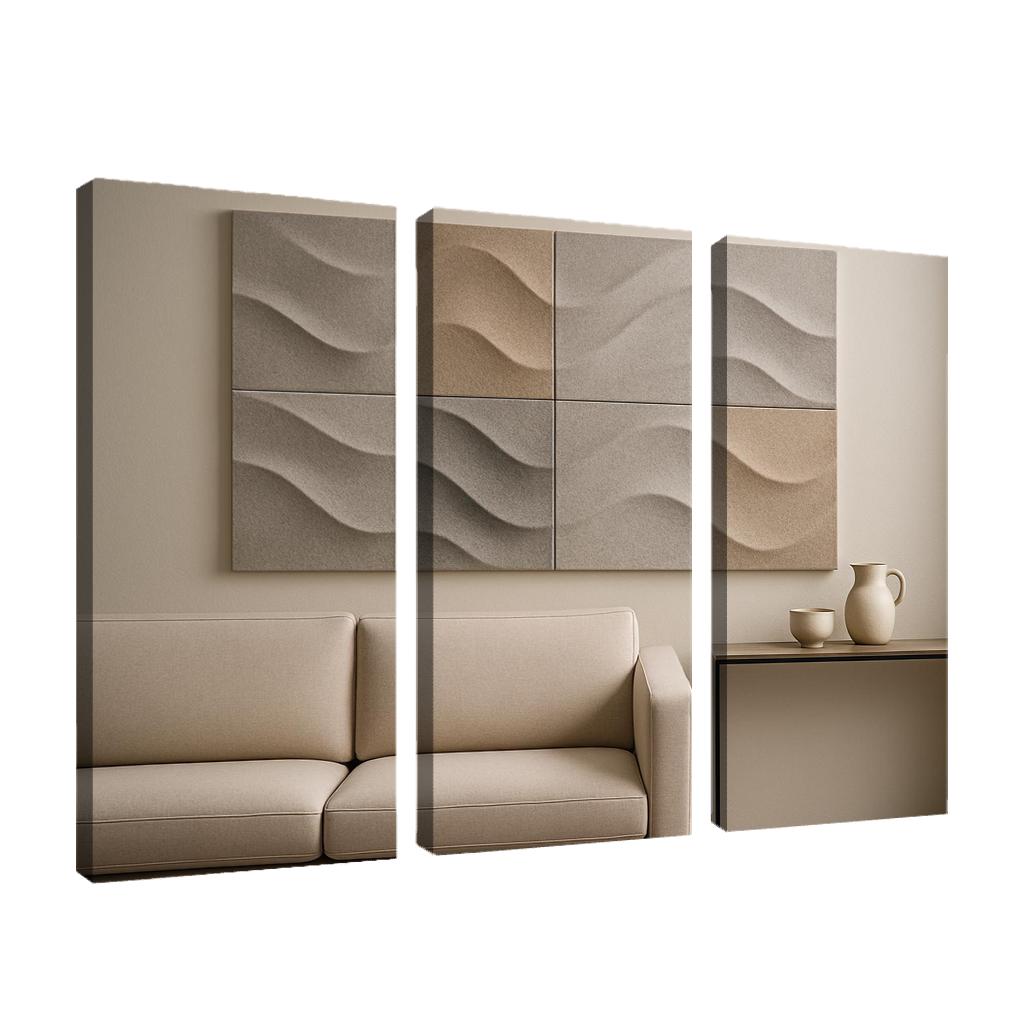 Sculptural Acoustic Felt Wall Panels In Soft Relief framed paintings