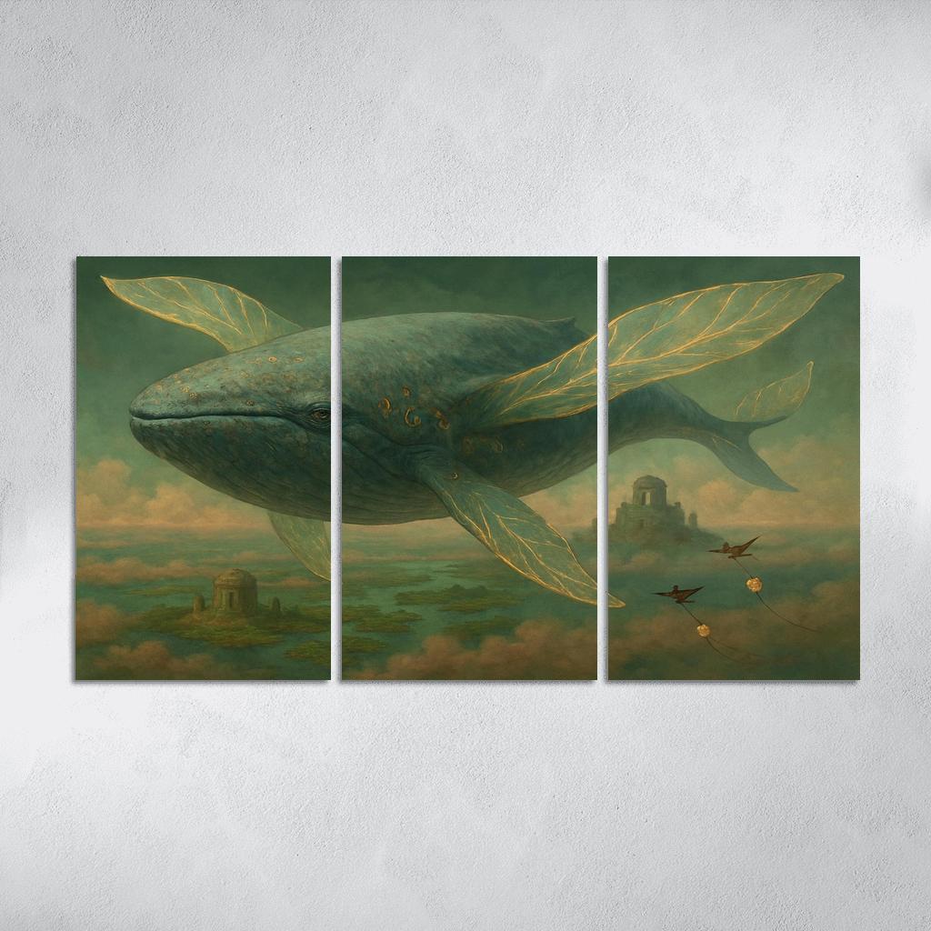 The Verdigris Dreamwhale abstract paintings frame